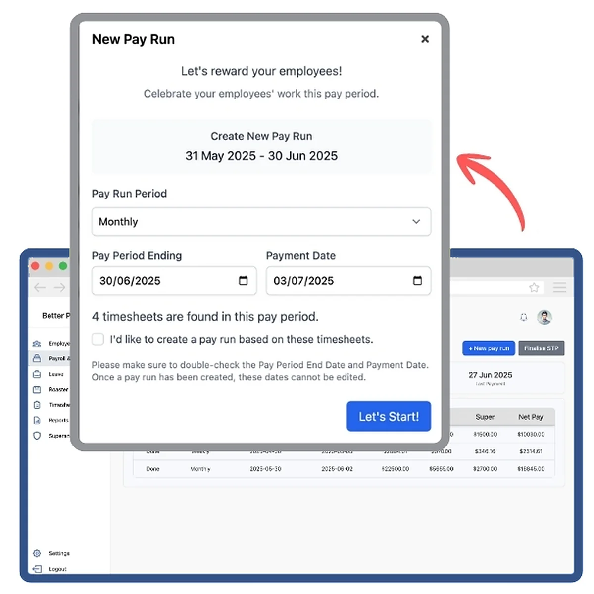New Pay Run | BetterPayroll