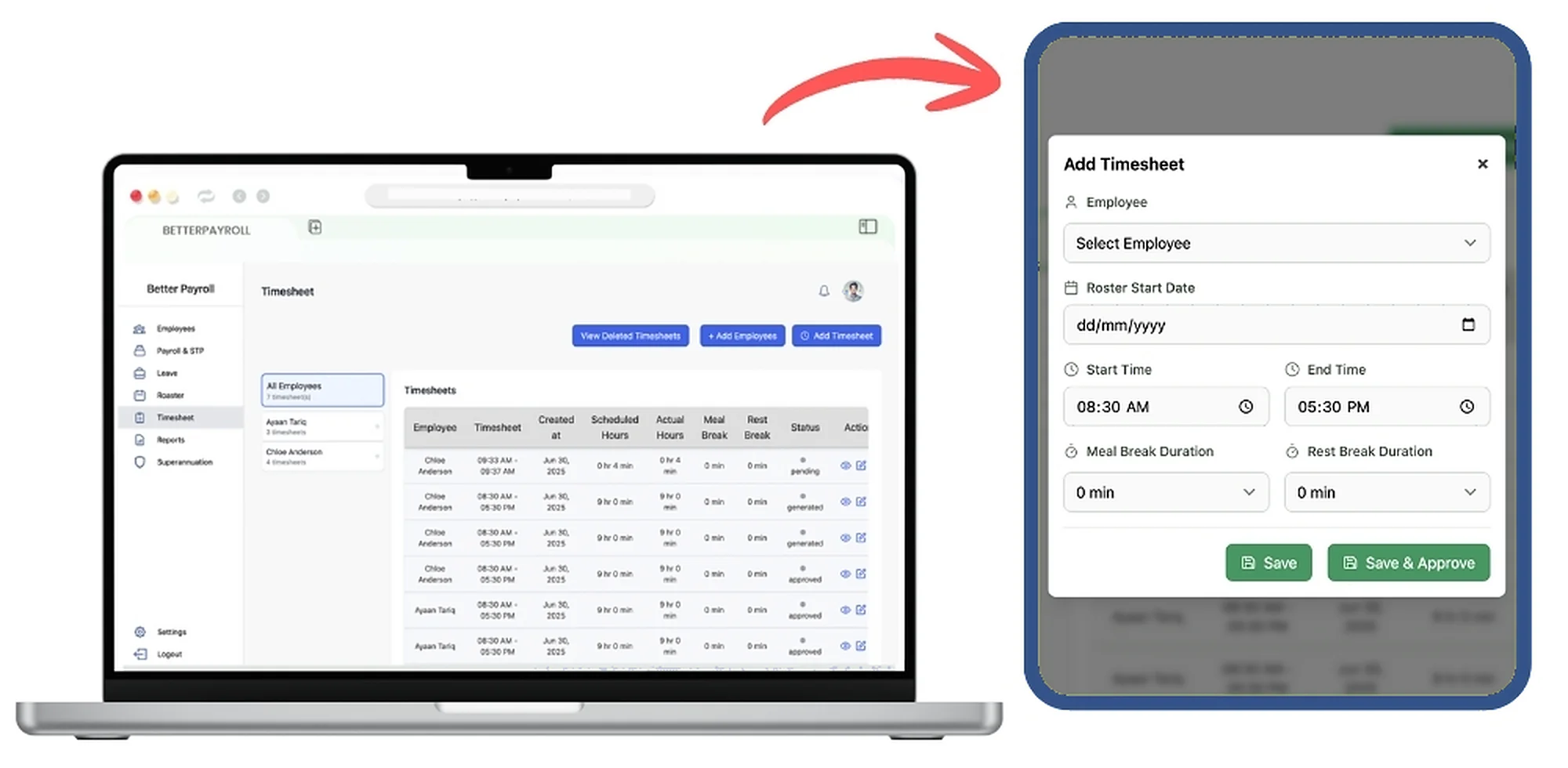 Timesheet management | BetterPayroll